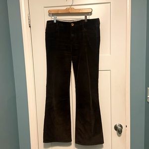 Low rise boot cut corduroy pants